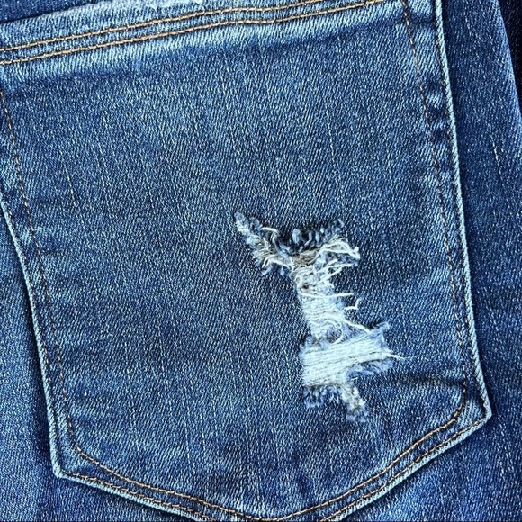 Good American Good Legs Distressed Skinny Jeans Size 25 Stretch Medium Wash GUC - Picture 7 of 11